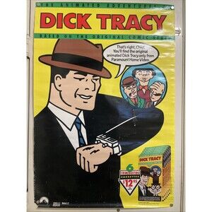 Dick Tracy Animated Adventures VHS Promotion Poster Paramount 1990 27”x39”￼